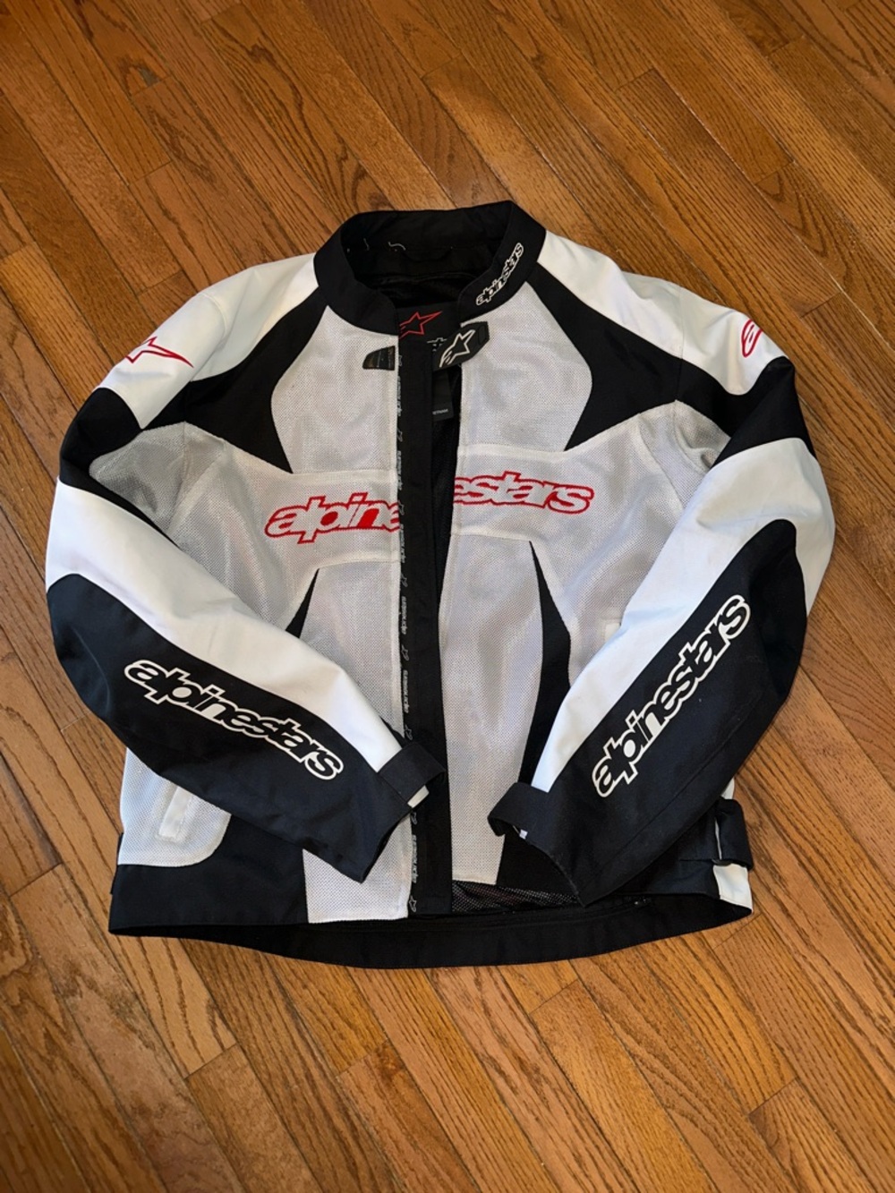 Alpinestars T-GP Plus Air White Black Mesh Motorcycle Jacket with Red Logo